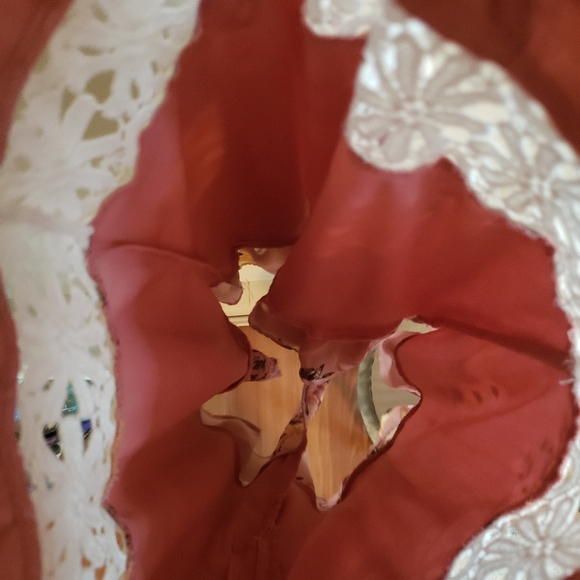 Romper Floral Mauve Pink Crochet Women's Spaghetti Straps Size Medium - Picture 7 of 8